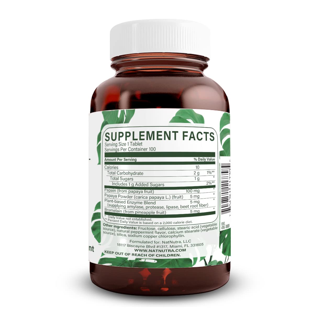Natural Nutra Chewable Peppermint Digestive Enzyme Supplement, Help to Relieve Gas, Indigestion, and Other Digestive discomforts, Stomach Calmness, Papaya (Papain) - dailyvitalstore