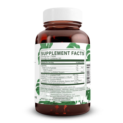 Natural Nutra Chewable Peppermint Digestive Enzyme Supplement, Help to Relieve Gas, Indigestion, and Other Digestive discomforts, Stomach Calmness, Papaya (Papain) - dailyvitalstore