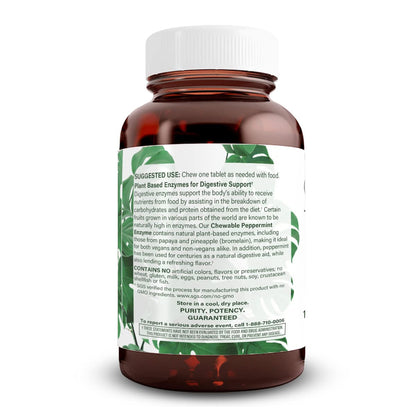 Natural Nutra Chewable Peppermint Digestive Enzyme Supplement, Help to Relieve Gas, Indigestion, and Other Digestive discomforts, Stomach Calmness, Papaya (Papain) - dailyvitalstore