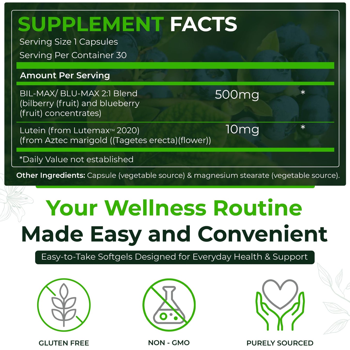 Natural Nutra Ultimate Eye Health Supplement - Bilberry & Blueberry Extract Blend for Day and Night Vision Support, Promotes Color Perception & Eye Clarity - Non-GMO, Vegan - 30 Capsules (Pack of 3) - dailyvitalstore