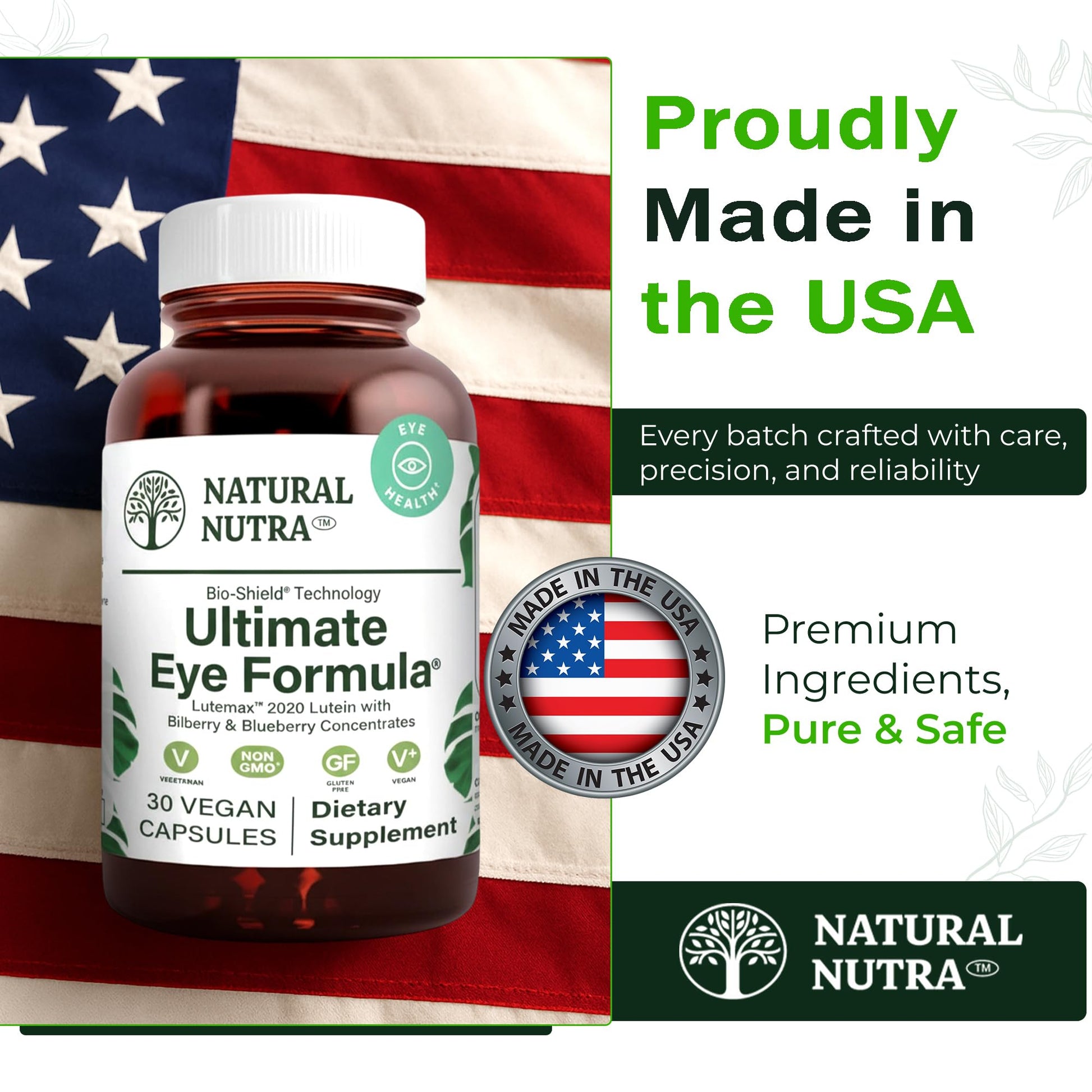 Natural Nutra Ultimate Eye Health Supplement - Bilberry & Blueberry Extract Blend for Day and Night Vision Support, Promotes Color Perception & Eye Clarity - Non-GMO, Vegan - 30 Capsules (Pack of 3) - dailyvitalstore