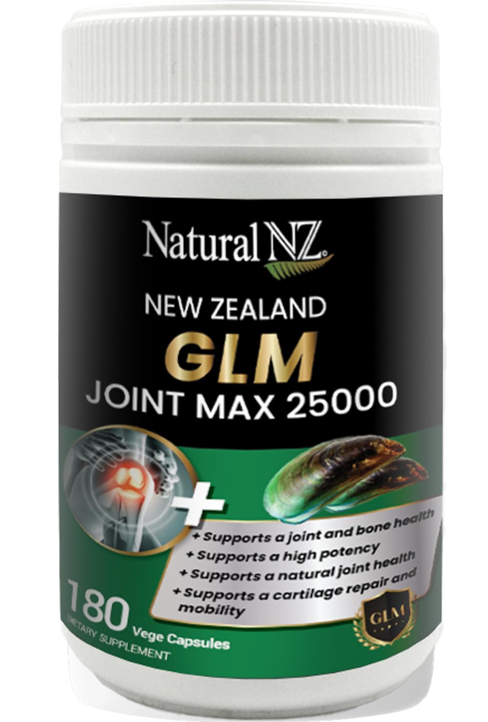 Natural NZ GLM (Green Lipped Mussel) Joint Max 25000 180 Capsuels (1) - dailyvitalstore