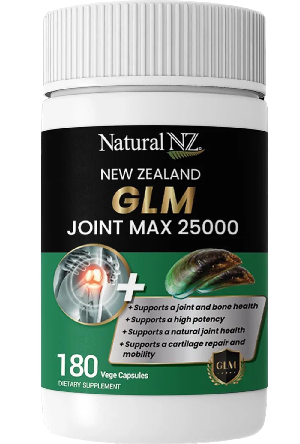 Natural NZ GLM (Green Lipped Mussel) Joint Max 25000 180 Capsuels (1) - dailyvitalstore
