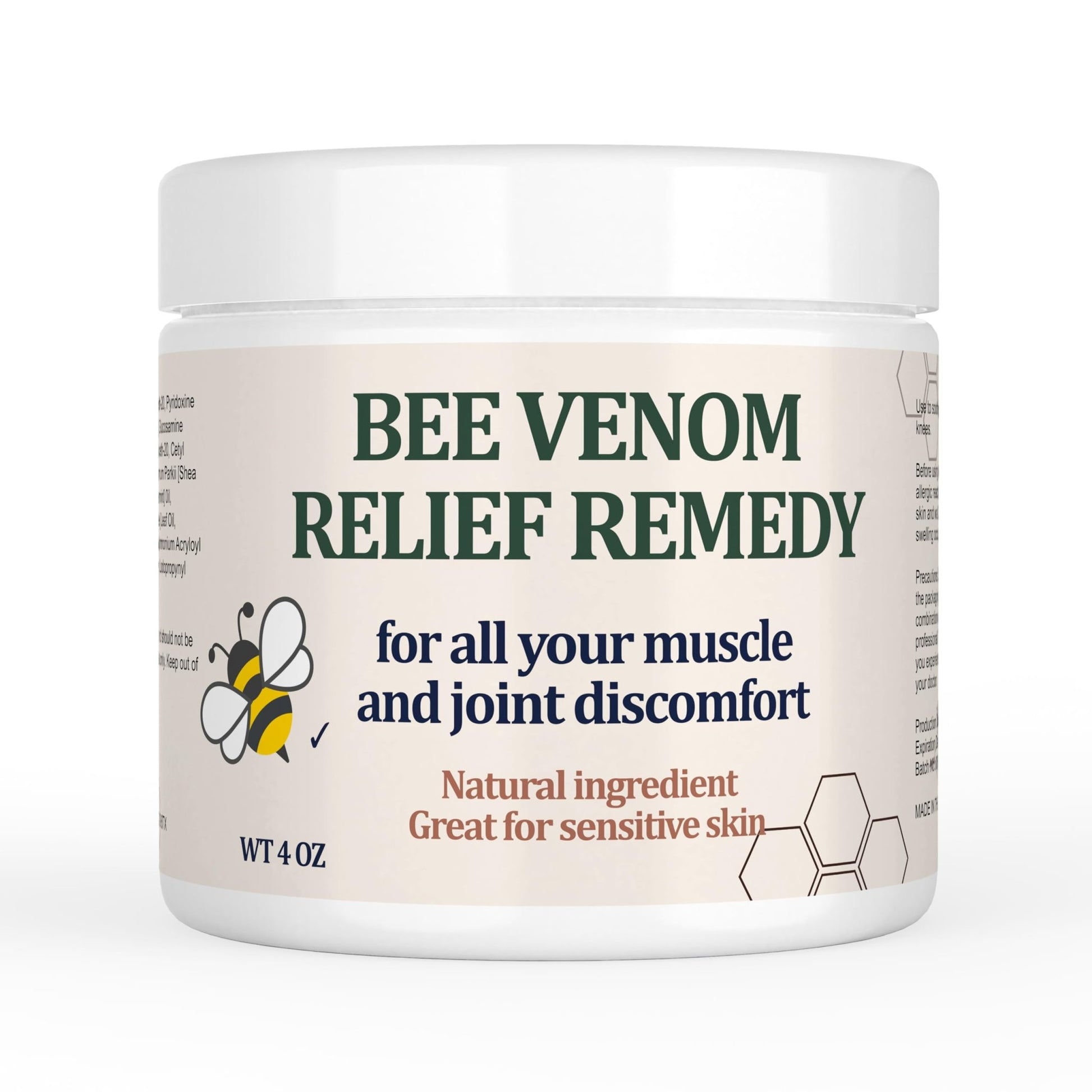 Natural Organic Bee Venom Muscle & Joint Cream, Extra Effective Muscle & Joint Care, for Neck, Hand, Feet, Knee, Muscles, Shoulder, Wrist, Elbow, Ankle, Foot Aches, Arnica, Vitamin B6 - dailyvitalstore
