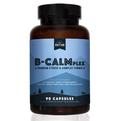Natural Rhythm B-CALMplex B-Complex Vitamin Supplement, Comprehensive B Vitamin Blend with Methylfolate & B12, 3 Month Supply, 90 Capsules - dailyvitalstore