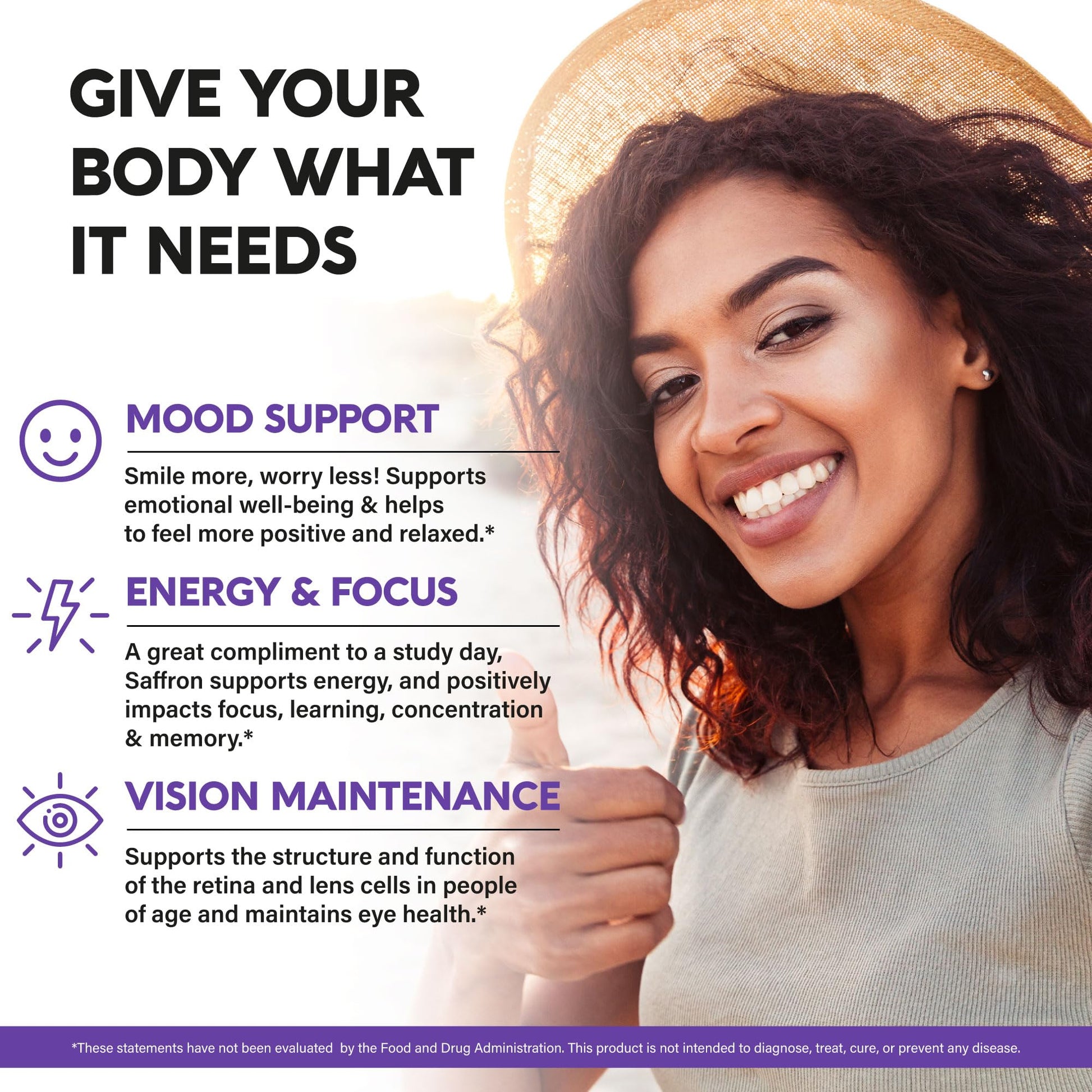Natural Saffron Supplements - Pure Saffron Extract 88.5 mg - Mood | Focus | Vision | Energy Support - Eye Health for Women & Men - Lab Tested - NonGMO Vegan Pills - dailyvitalstore
