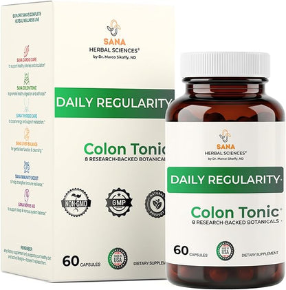 Natural Stool Softener for Constipation Relief – Safe for Daily Use & Postpartum | Gentle Herbal Formula for Adults & Seniors | 60 Capsules | Sana Herbal - dailyvitalstore