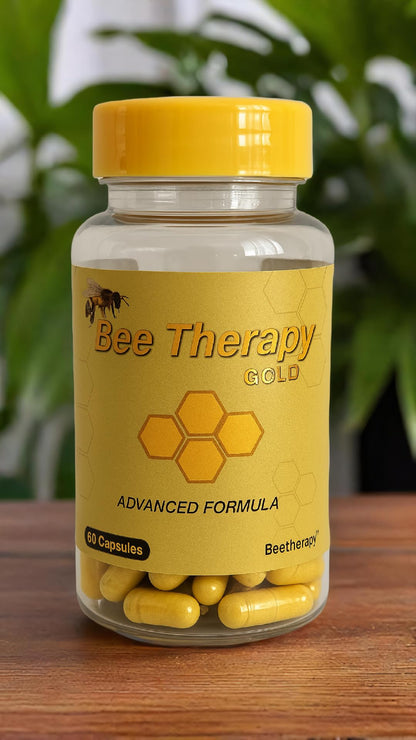 Natural Supplement - Bee Therapy Gold Venom Apitoxin Manuka Honey - Supports Inflammation & Mobility - Neck and Backache - Supports Joints & Muscles- Sprains, Bruises and Strains - Pack 1 60 Capsules - dailyvitalstore