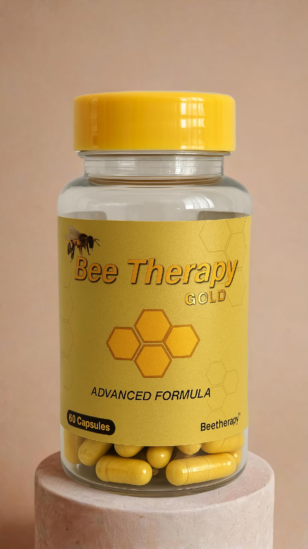 Natural Supplement - Bee Therapy Gold Venom Apitoxin Manuka Honey - Supports Inflammation & Mobility - Neck and Backache - Supports Joints & Muscles- Sprains, Bruises and Strains - Pack 1 60 Capsules - dailyvitalstore