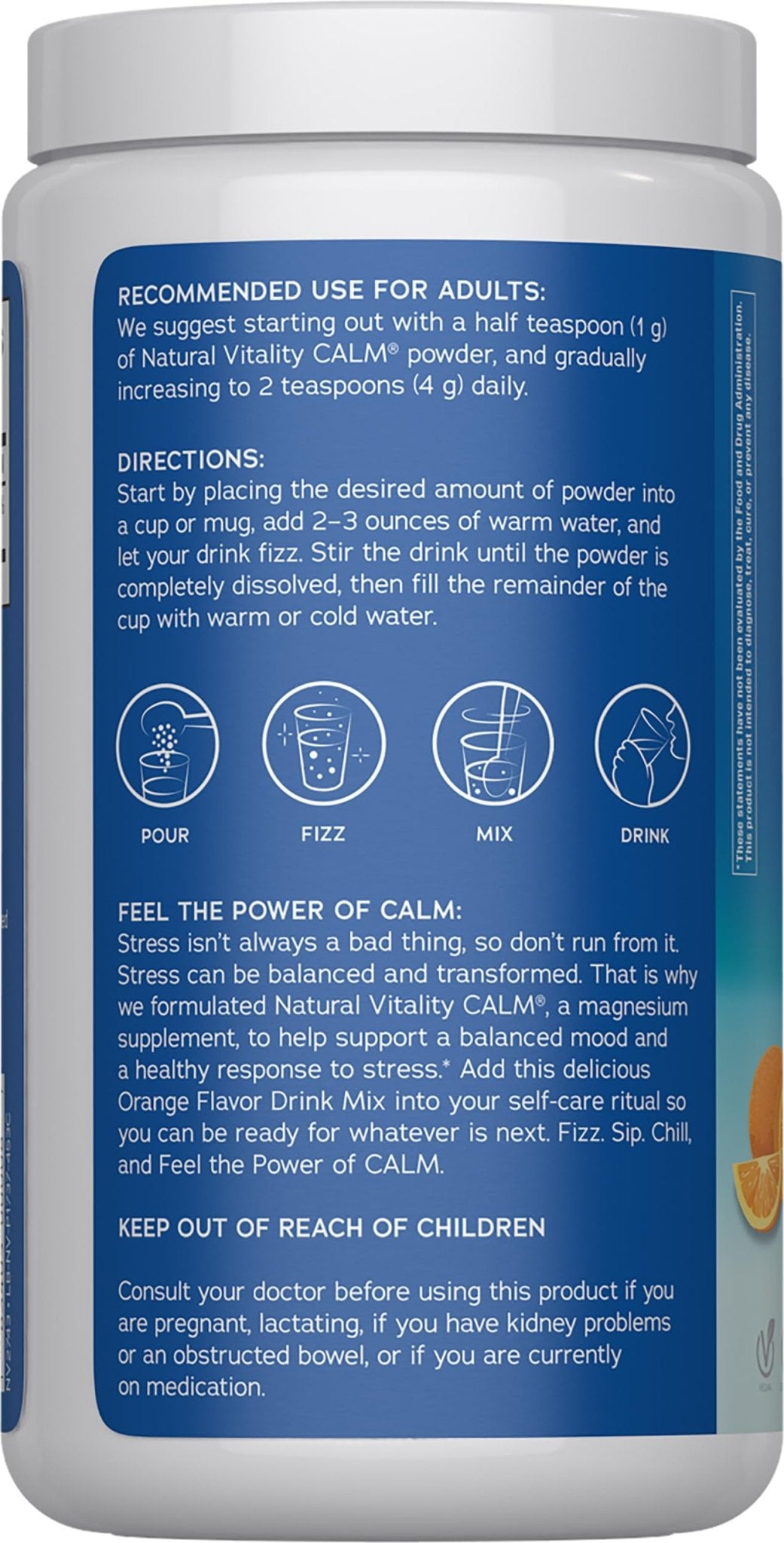 Natural Vitality Calm, Magnesium Citrate Supplement, Anti-Stress Drink Mix Powder, Gluten Free, Vegan - dailyvitalstore