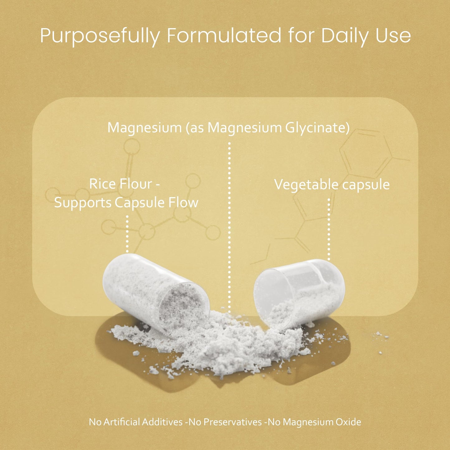 NaturaLife Labs Magnesium Glycinate - 450 mg per Serving – 120 Vegan Capsules - Non-GMO, Gluten-Free, Vegan - dailyvitalstore