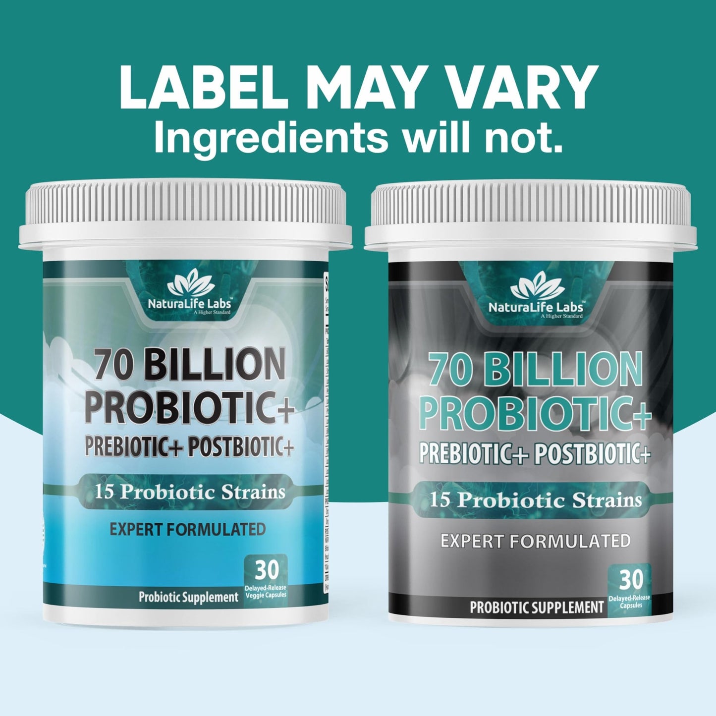 NaturaLife Labs Probiotics 70 Billion CFU – 15 Strains with Organic Prebiotic & Postbiotic – 3-in-1 Formula – 30 Vegan Capsules - dailyvitalstore