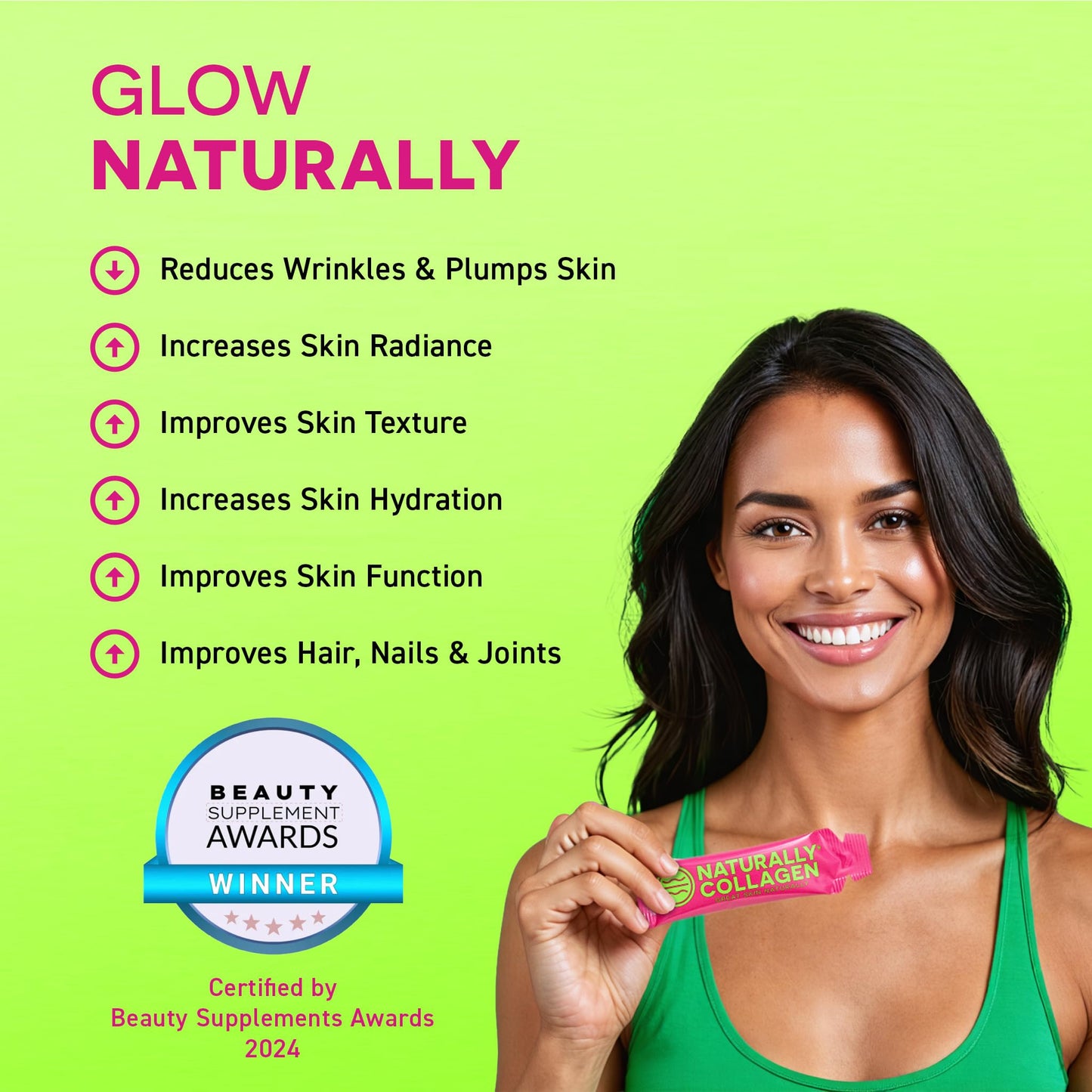 Naturally Collagen - Premium Hydrolyzed Liquid Marine Collagen Supplement - 8000mg of Collagen per Sachet Plus 180mg VIT C - Natural Tropical Fruit Flavour - 14 Sachets per Box - dailyvitalstore