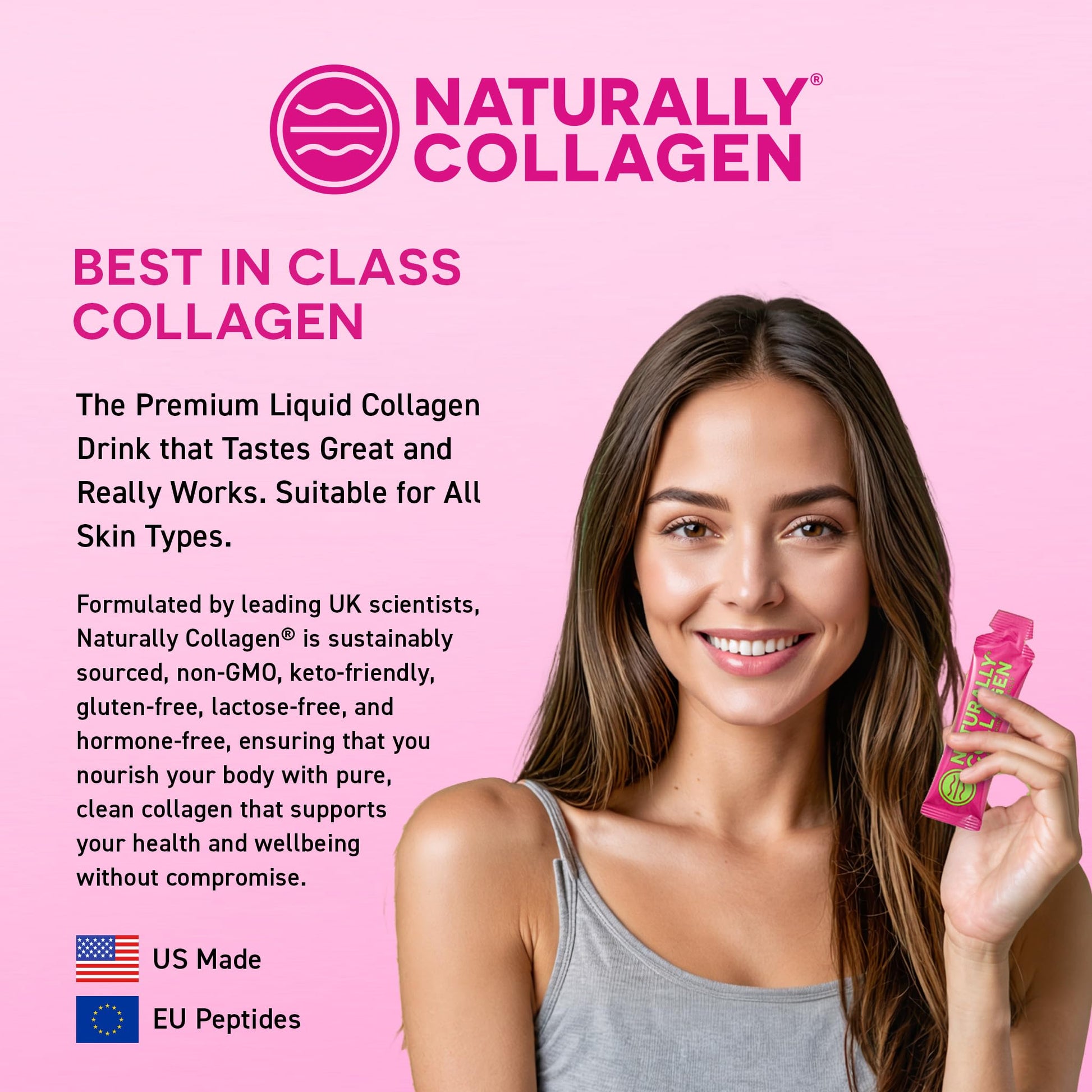 Naturally Collagen - Premium Hydrolyzed Liquid Marine Collagen Supplement - 8000mg of Collagen per Sachet Plus 180mg VIT C - Natural Tropical Fruit Flavour - 14 Sachets per Box - dailyvitalstore