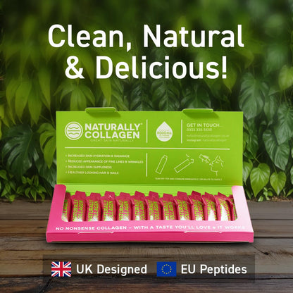 Naturally Collagen - Premium Hydrolyzed Liquid Marine Collagen Supplement - 8000mg of Collagen per Sachet Plus 180mg VIT C - Natural Tropical Fruit Flavour - 14 Sachets per Box - dailyvitalstore