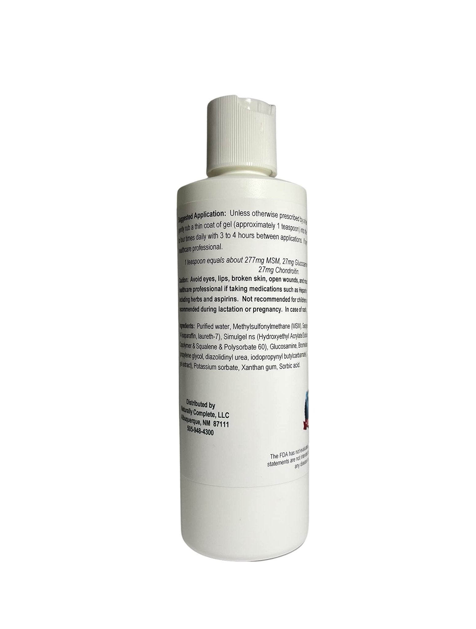 Naturally Complete MSM Plus Glucosamine Bromelain & Chrondroitin 8 oz. Bottle - dailyvitalstore