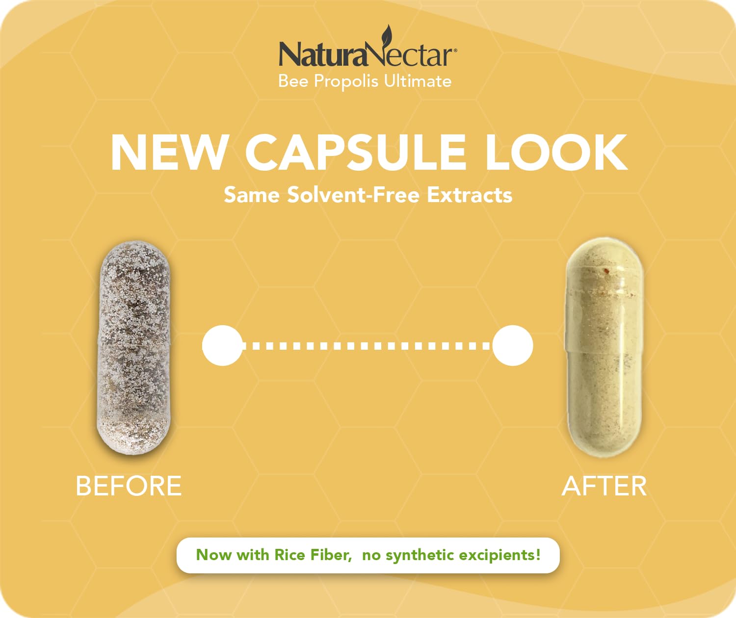 NaturaNectar - Ultimate Bee Propolis Capsules - NSF Contents Certified -Brazilian Red, Brown, & Green - Gluten-Free Supplement with Flavonoids - Naturally Sourced Through Ethical Beekeeping (60pcs.) - dailyvitalstore