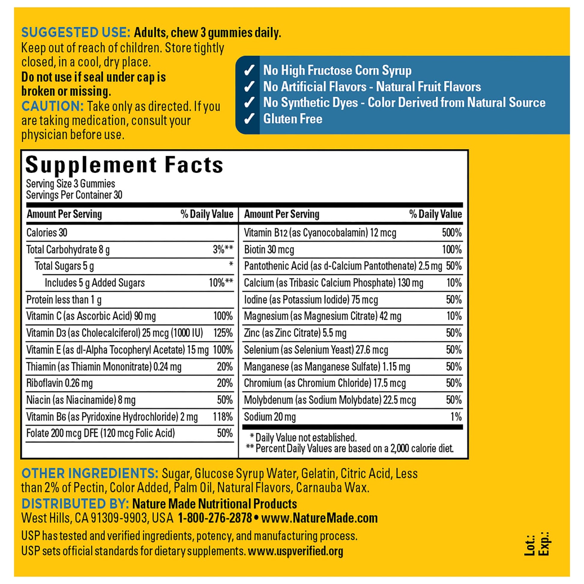 Nature Made Advanced Multivitamin Gummies for Him with Magnesium Citrate, Calcium & All 8 B Vitamins, Multivitamin for Men, - dailyvitalstore
