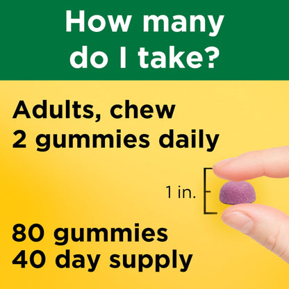 Nature Made Calcium Gummies 500 mg Per Serving with Vitamin D3, Dietary Calcium Supplement for Bone Support, 80 Gummies, 40 Day Supply - dailyvitalstore