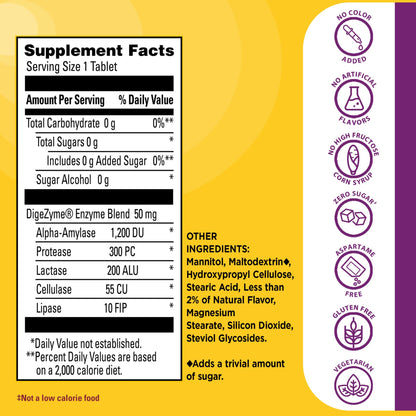 Nature Made Digestive Enzymes 5-in-1 Blend, Digestive Health Support, 90 Chewable Tablets, 30 Day Supply - dailyvitalstore