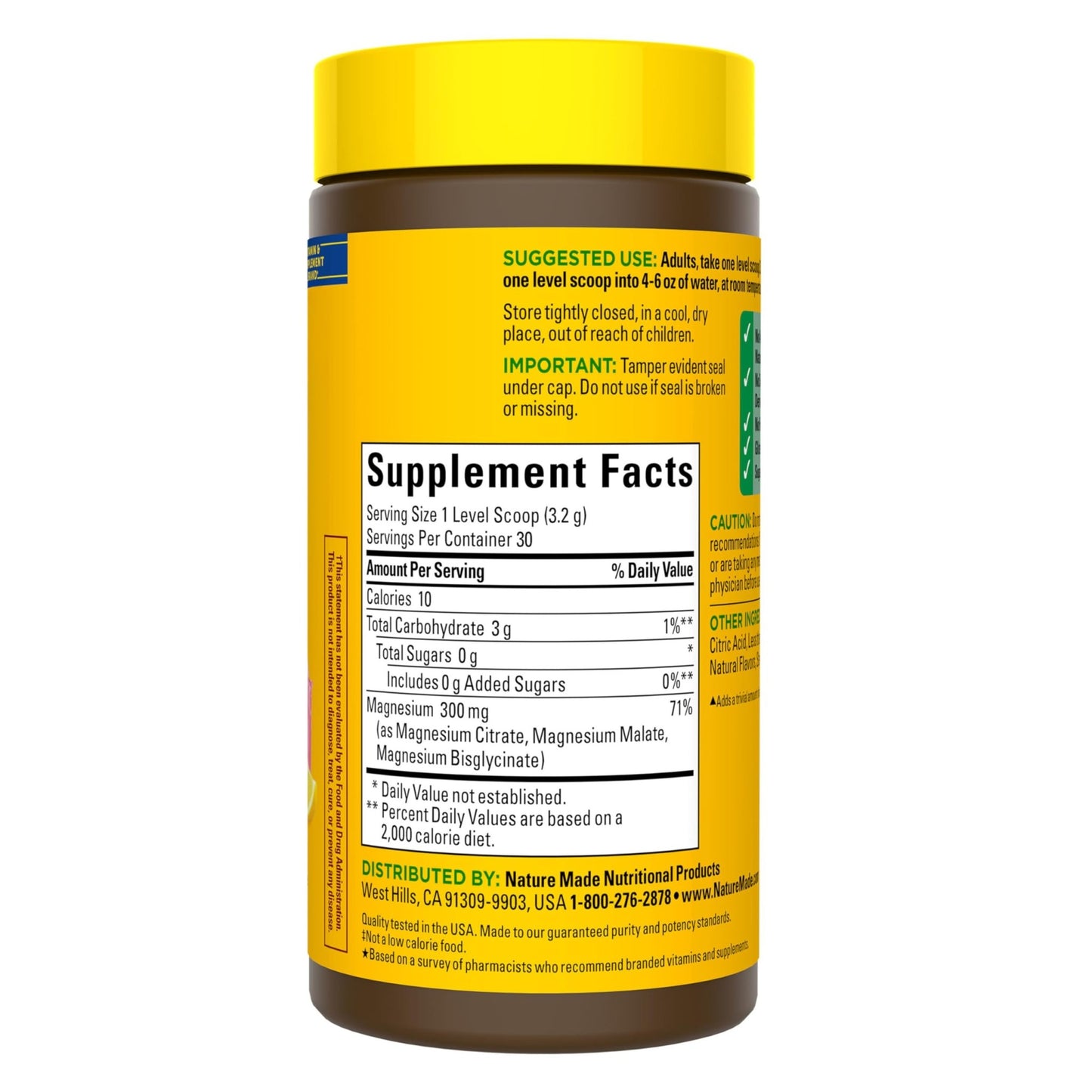 Nature Made High Absorption Magnesium Complex Drink Mix Powder, Magnesium Citrate, Glycinate & Malate 3-in-1 Blend, Pink Lemonade Flavor, 96 g, 30 Day Supply - dailyvitalstore
