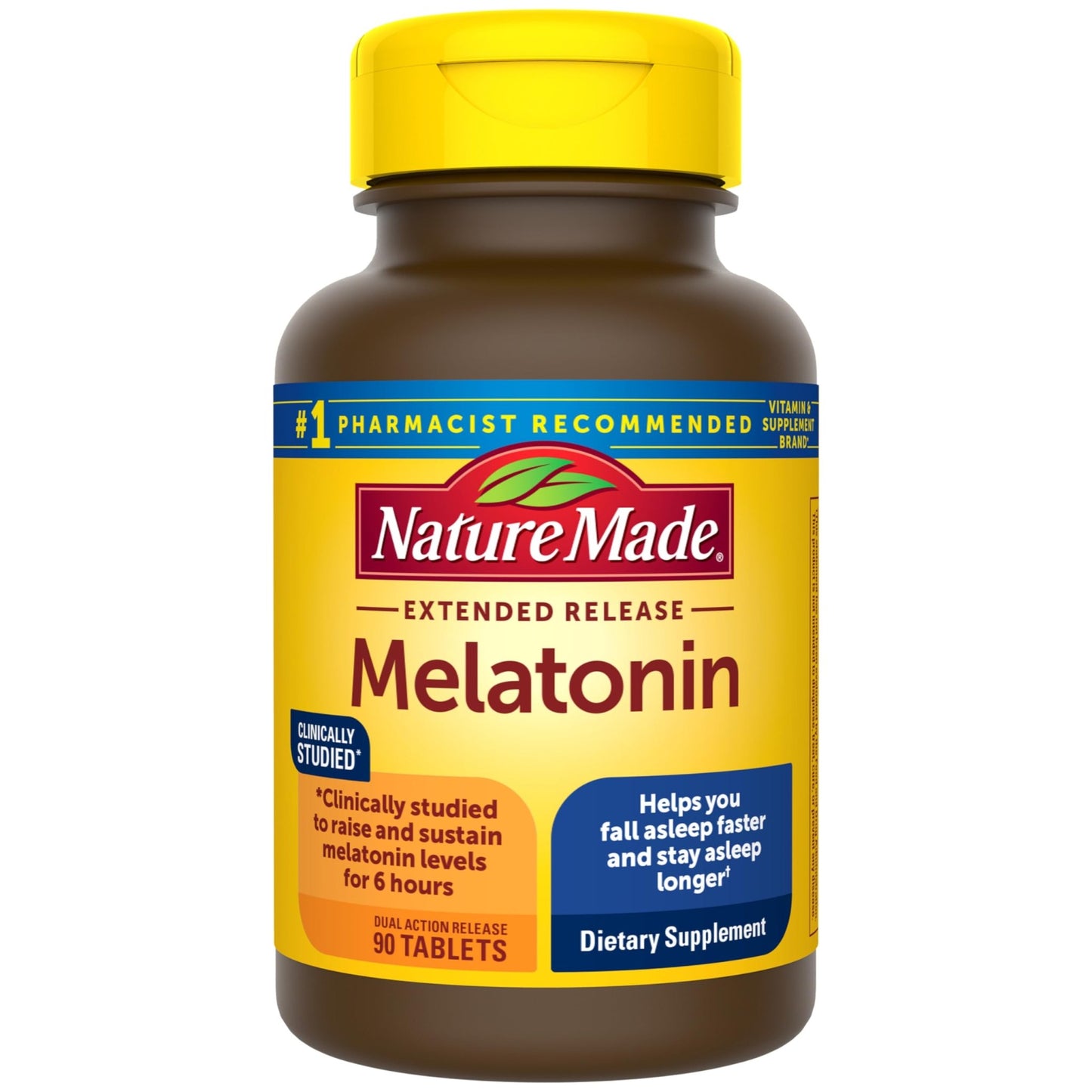 Nature Made Melatonin 4mg Extended Release Tablets, Sleep Supplements for Adults, 100% Drug Free Sleep Aid, 90 Count, 90 Day Supply - dailyvitalstore