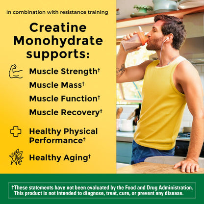 Nature Made Micronized Creatine Monohydrate Powder 5 g per Serving, Unflavored Drink Mix Powder, Muscle Support, 450 g, 90 Day Supply - dailyvitalstore