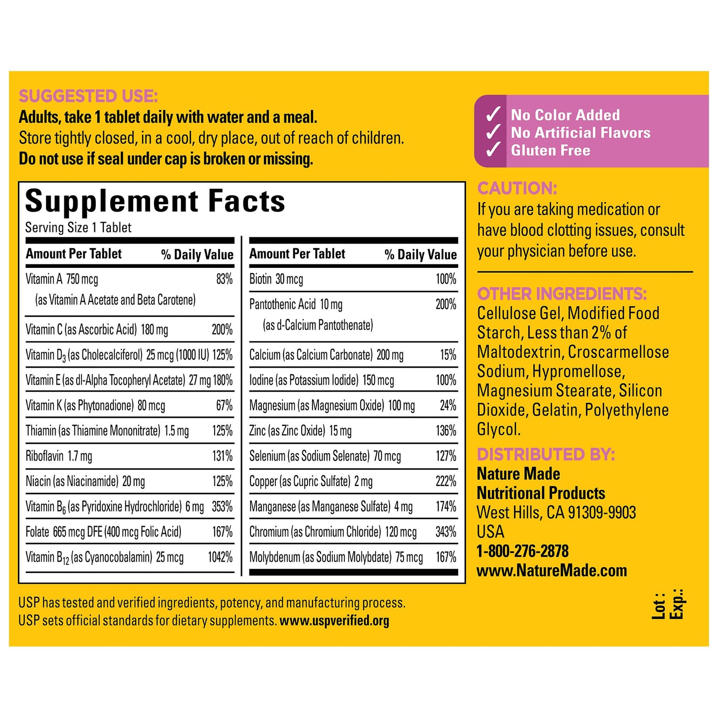 Nature Made Multivitamin For Women 50+ No Iron, Multivitamins for Women 50 Plus, Daily Nutritional Support, Nature Made Multi Vitamins, 90 Tablets, 90 Day Supply - dailyvitalstore