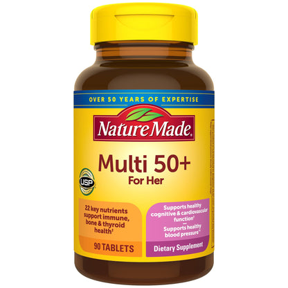 Nature Made Multivitamin For Women 50+ No Iron, Multivitamins for Women 50 Plus, Daily Nutritional Support, Nature Made Multi Vitamins, 90 Tablets, 90 Day Supply - dailyvitalstore