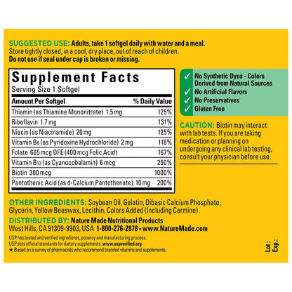 Nature Made Super B Complex Vitamins for Women and Men, Dietary Supplement for Energy Metabolism Support, Super Vitamin B Complex - dailyvitalstore