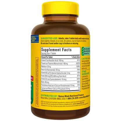 Nature Made Super B Complex with Vitamin C & Folic Acid, B Complex Vitamins for Women and Men, Dietary Supplement - dailyvitalstore