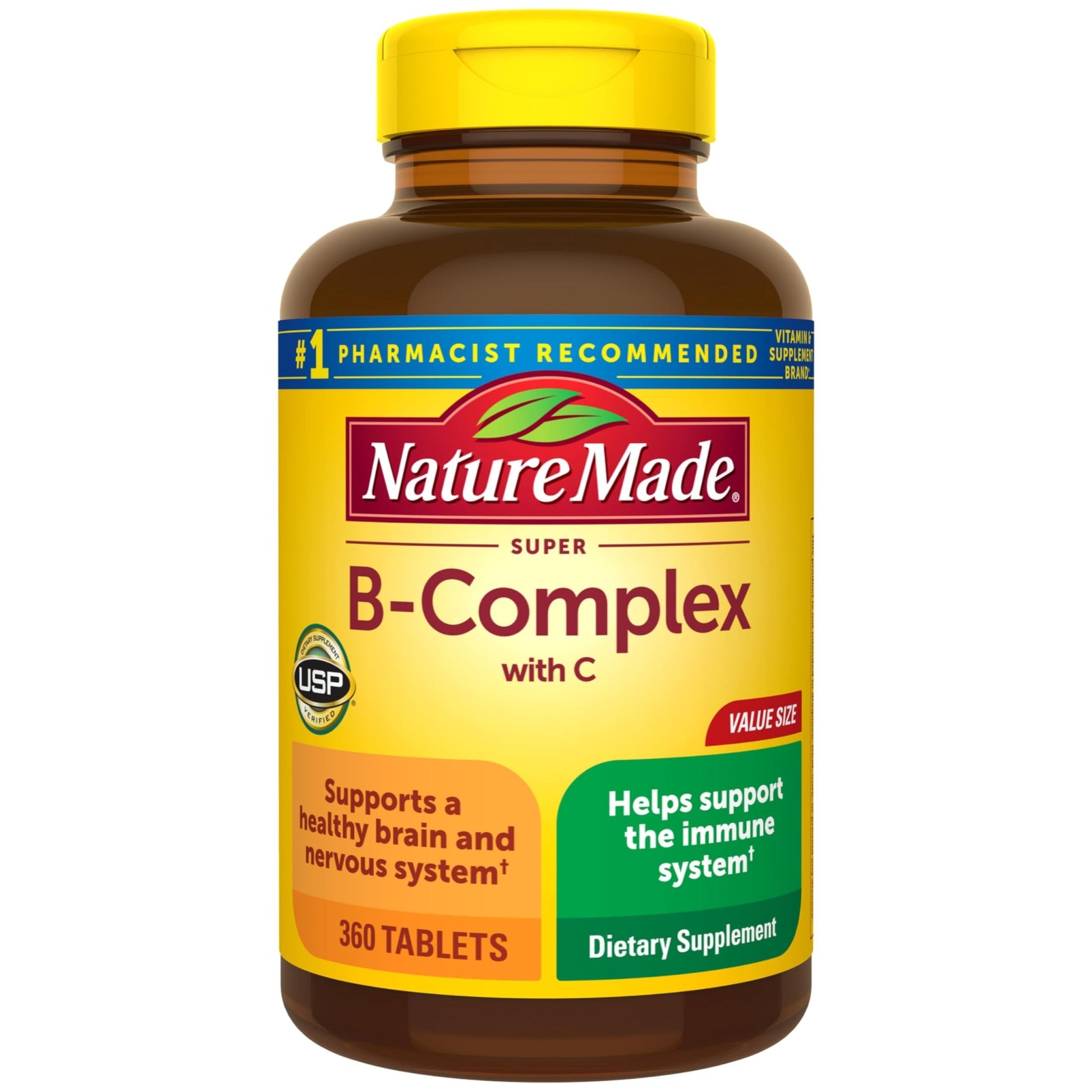 Nature Made Super B Complex with Vitamin C & Folic Acid, B Complex Vitamins for Women and Men, Dietary Supplement - dailyvitalstore