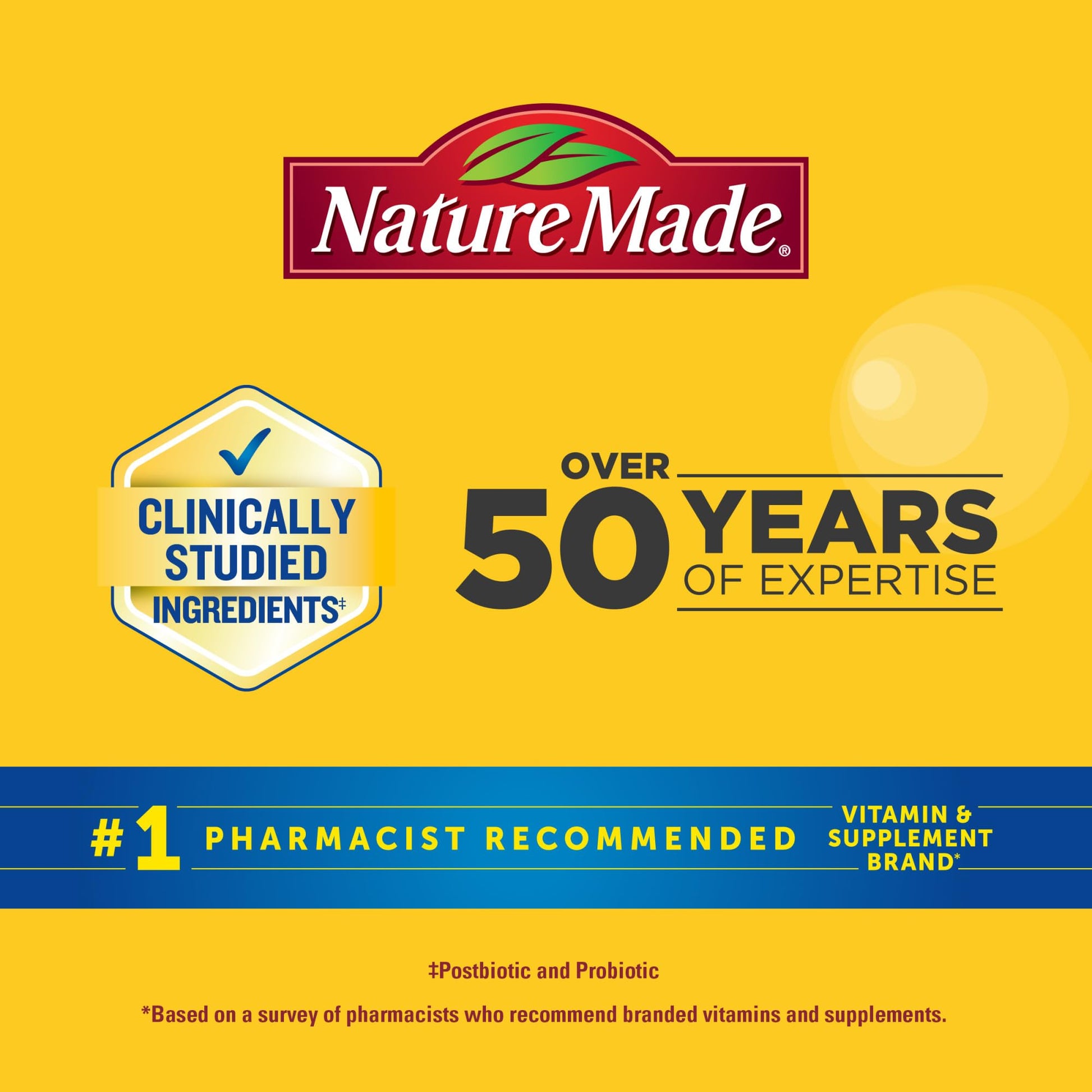 Nature Made Triple-Action Biotics, Gut and Immune Health Support, Digestive Probiotics for Women and Men, Prebiotic Fiber Gummies, 48 Gummies, 24 Day Supply - dailyvitalstore
