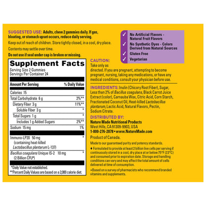 Nature Made Triple-Action Biotics, Gut and Immune Health Support, Digestive Probiotics for Women and Men, Prebiotic Fiber Gummies, 48 Gummies, 24 Day Supply - dailyvitalstore