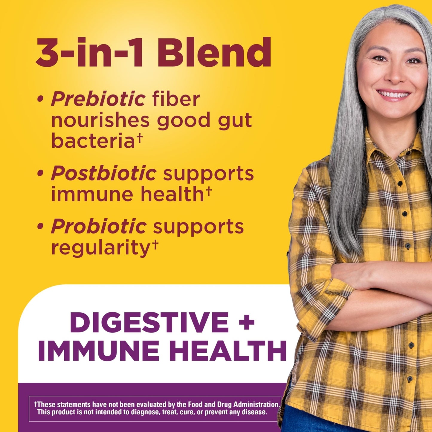 Nature Made Triple-Action Biotics, Gut and Immune Health Support, Digestive Probiotics for Women and Men, Prebiotic Fiber Gummies, 48 Gummies, 24 Day Supply - dailyvitalstore