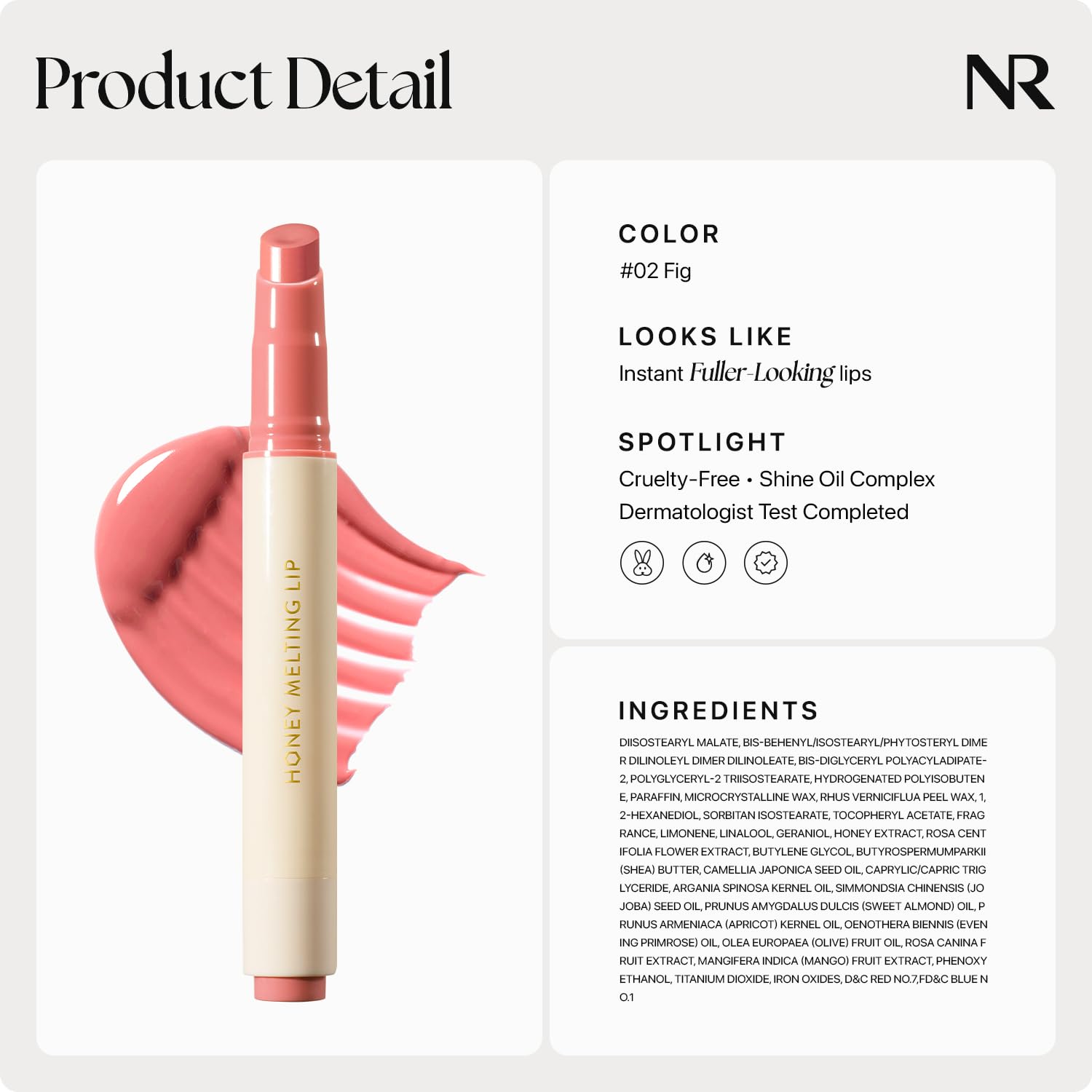 Nature Republic HONEY MELTING LIP (02 FIG) SOFT LIP STICK, Hydrating Gloss, Moisturizing balms, Sheer tint, Shine & Nude, Glowy Finish, korean make up - dailyvitalstore