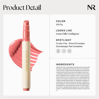 Nature Republic HONEY MELTING LIP (02 FIG) SOFT LIP STICK, Hydrating Gloss, Moisturizing balms, Sheer tint, Shine & Nude, Glowy Finish, korean make up - dailyvitalstore