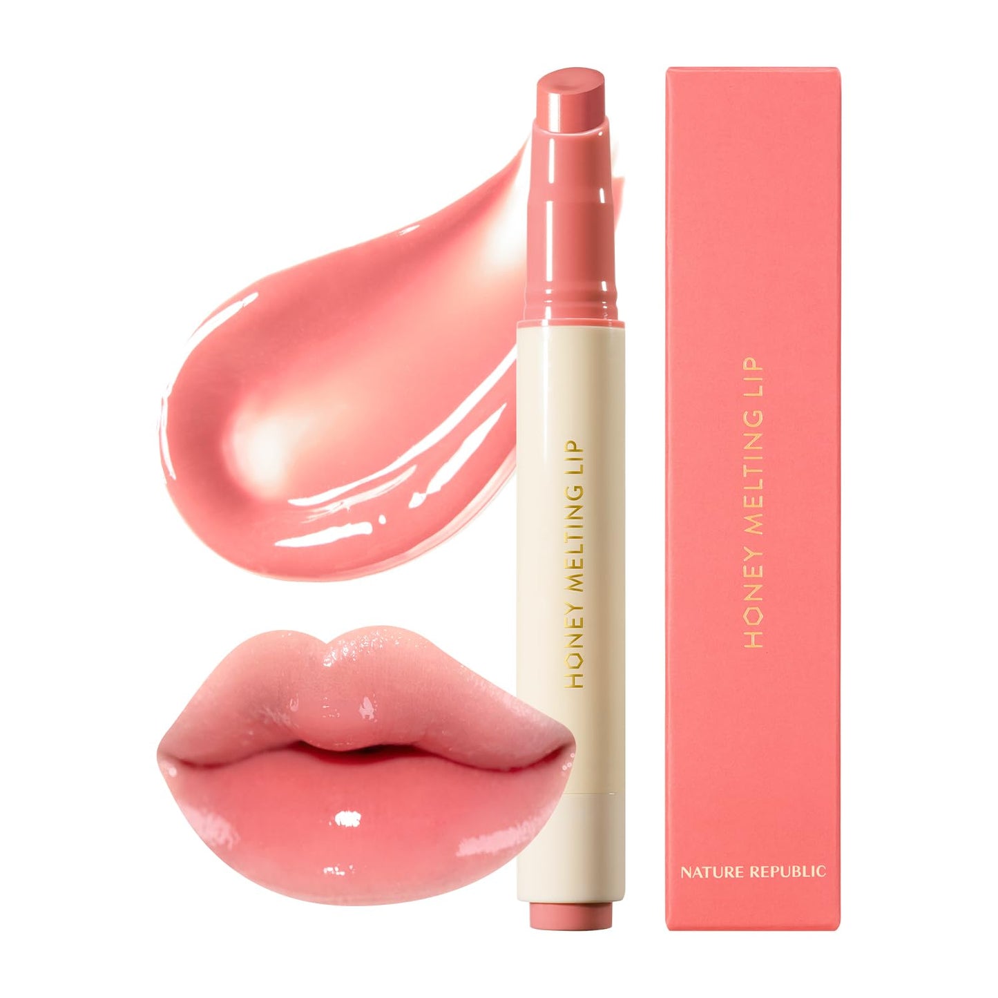 Nature Republic HONEY MELTING LIP (02 FIG) SOFT LIP STICK, Hydrating Gloss, Moisturizing balms, Sheer tint, Shine & Nude, Glowy Finish, korean make up - dailyvitalstore