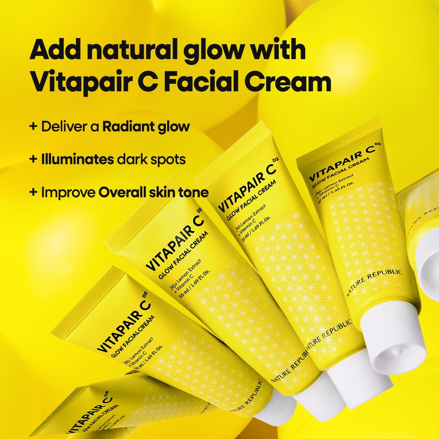 Nature Republic Vitapair C Glow Facial Cream | Vitamin Moisturizer for Radiance & Glow, Even-Looking Skin Tone, Long-Lasting Hydration - dailyvitalstore