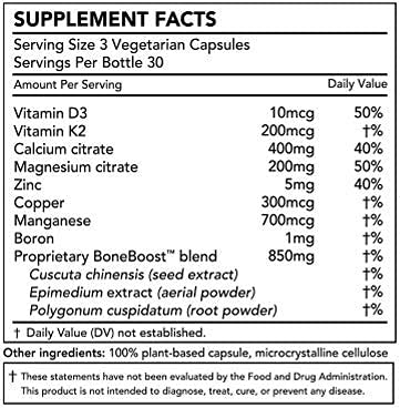 Nature Restore BoneBoost, Natural Bone Health Supplement, 60 Capsules, Manufactured in USA, Non GMO, Gluten Free - dailyvitalstore
