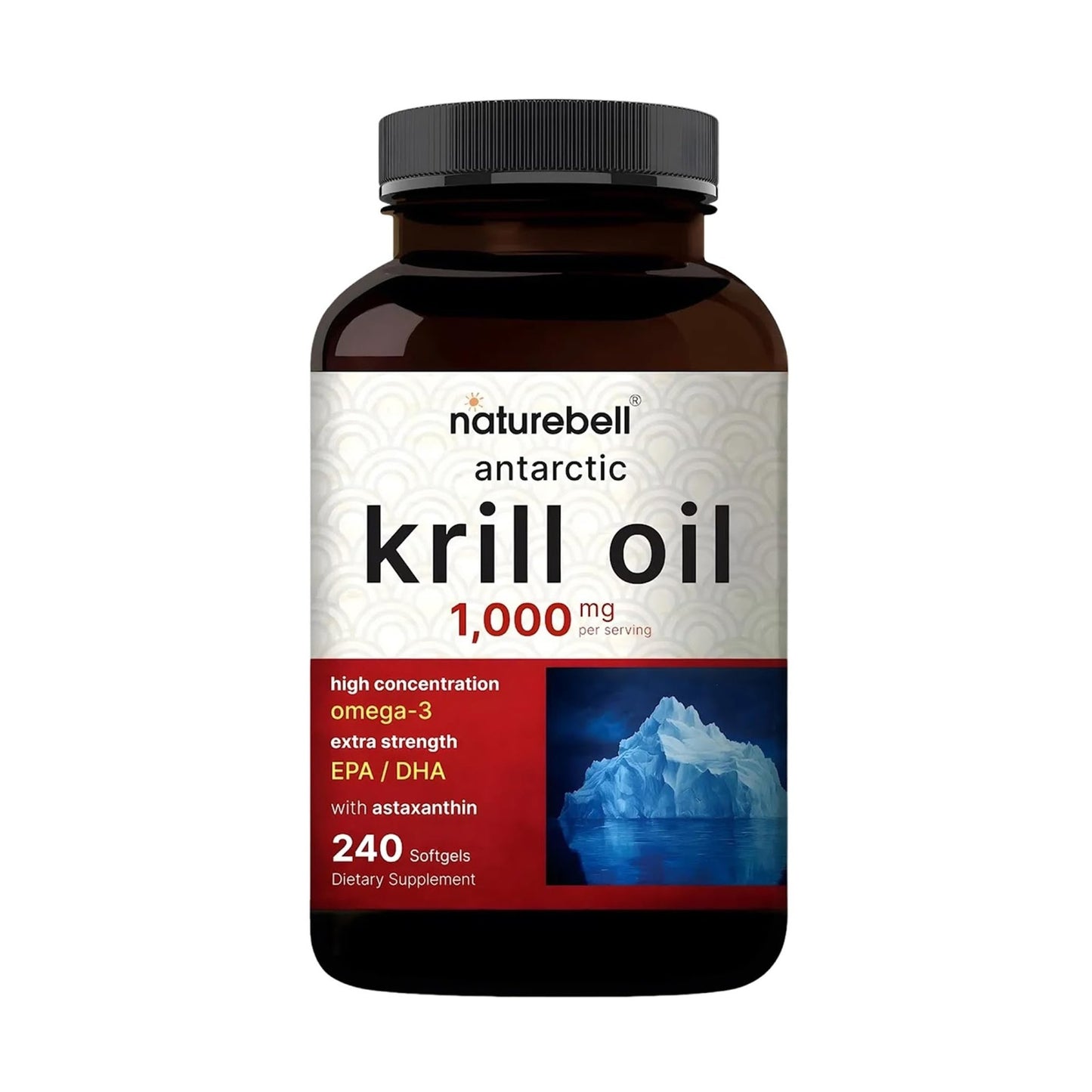 NatureBell Antarctic Krill Oil 1,000mg - 240 Softgels - Omega-3 Heart, Joint & Immune Health Support* - dailyvitalstore