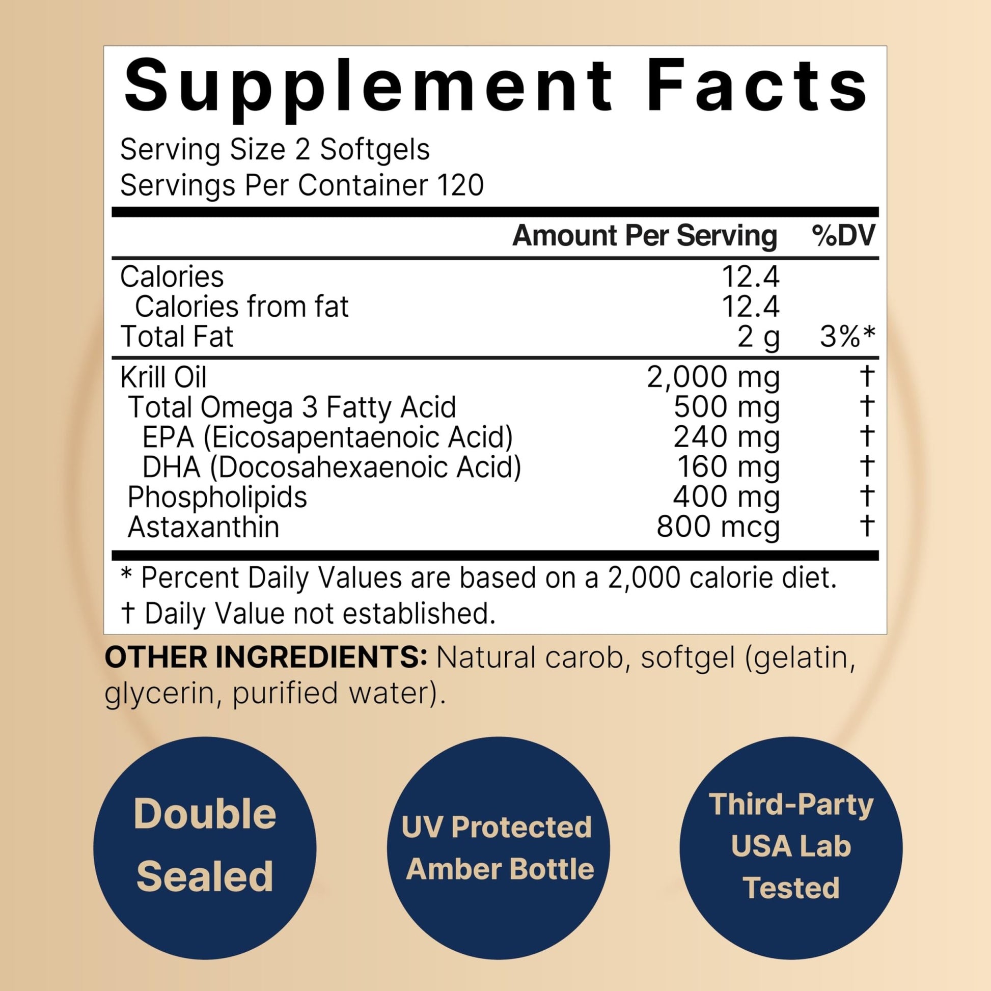 NatureBell Antarctic Krill Oil 2000mg Supplement, 240 Softgels, 3X Strength Natural Source of Omega-3s, EPA 240mg + DHA 160mg + Astaxanthin 800mcg - dailyvitalstore