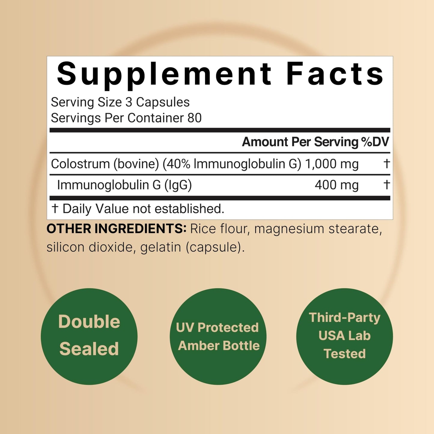 NatureBell Bovine Colostrum Supplement 1,000mg Per Serving, 240 Capsules | 40% IgG Colostrum Powder for Gut Health, Bloating, Skin, - dailyvitalstore