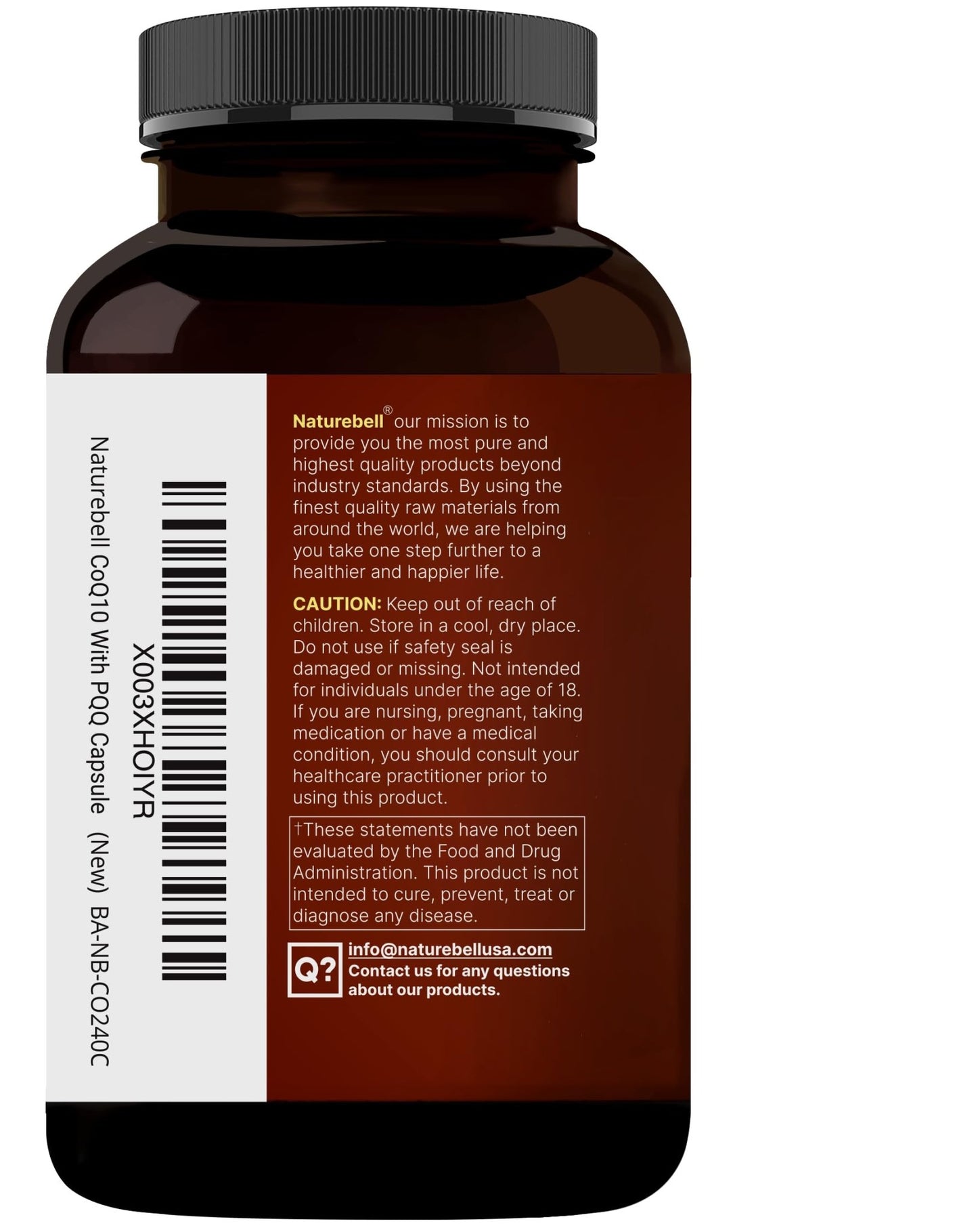 NatureBell CoQ10 200mg with PQQ, 240 Veggie Capsules | Stable High Absorption Form – Antioxidant Support for Heart, & Energy Health - dailyvitalstore