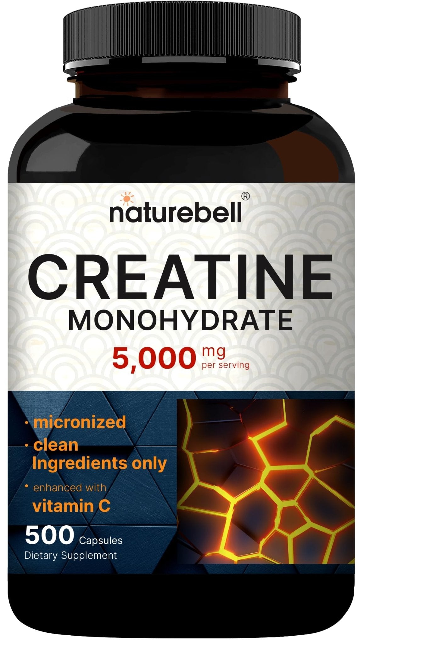 NatureBell Creatine Monohydrate Capsules 5,000mg Per Serving, 500 Count | Micronized, Unflavored Creatine Pills | Pre-Workout & Muscle Strength Support - dailyvitalstore