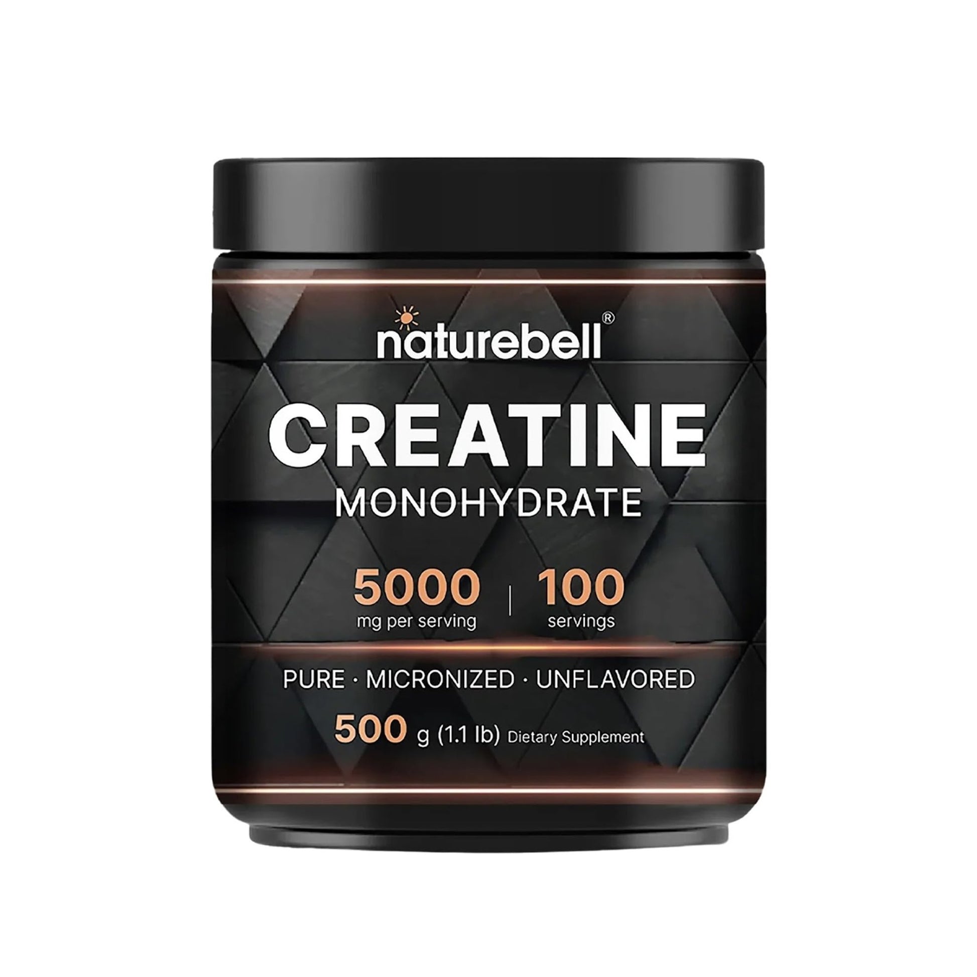NatureBell Creatine Monohydrate Powder - 500g - Micronized Powder - Delivers 5,000mg Creatine Per Serving - Pre-Workout or Post-Workout Support* - dailyvitalstore