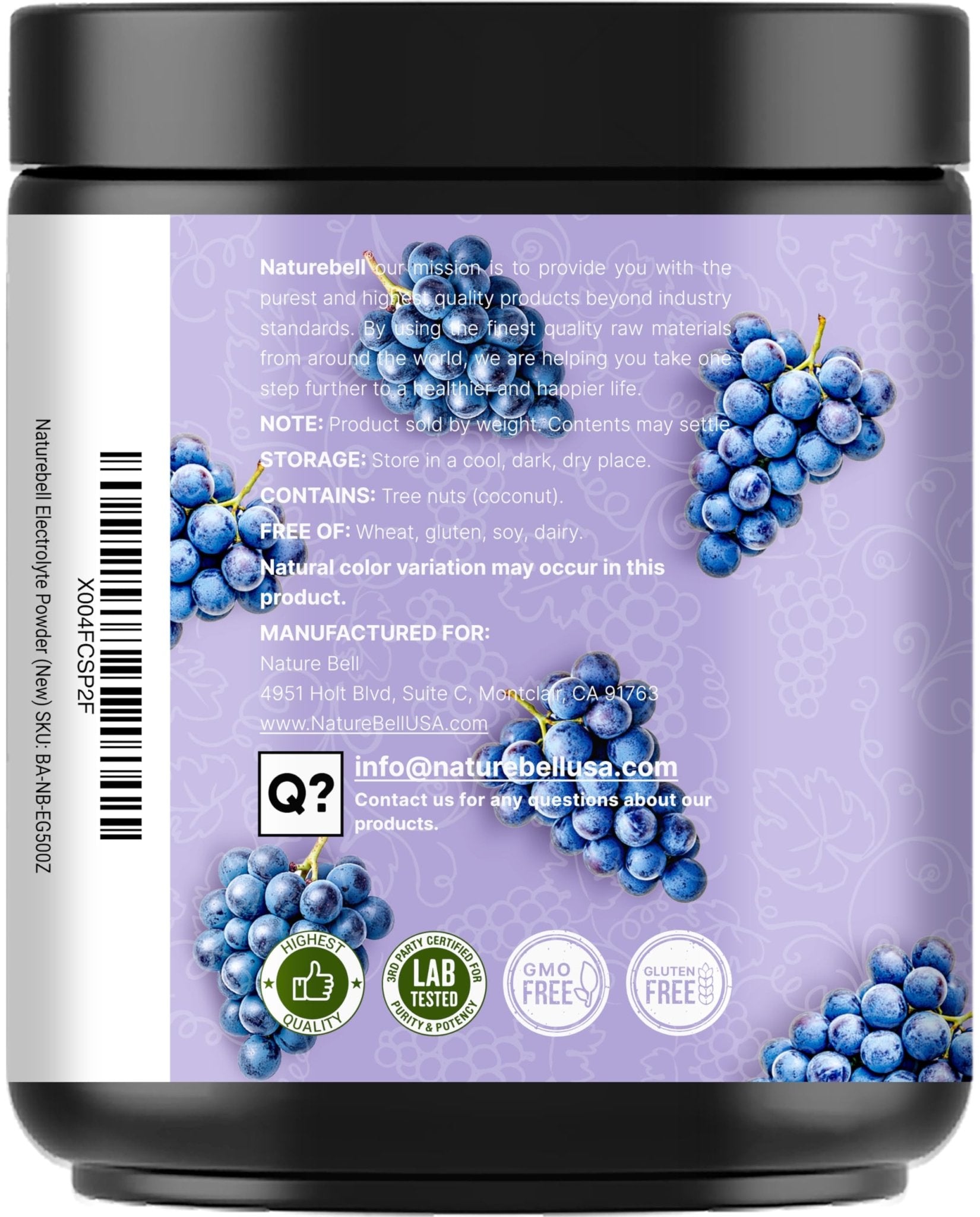 NatureBell Electrolytes Powder No Sugar, 500g (76 Servings) | Keto Fast Hydration Powder, Carnivore-Friendly Electrolyte – 1,000mg High Potassium, Minerals, - dailyvitalstore