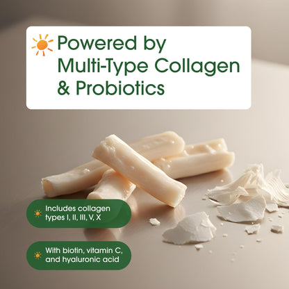 NatureBell Multi Collagen Complex - 300 Capsules - 5 Collagen Peptides (Type I, II, III, V, X), Hyaluronic Acid, Biotin & Probiotics - Hair, Skin, Nail, Joint & Gut Health Support* - dailyvitalstore
