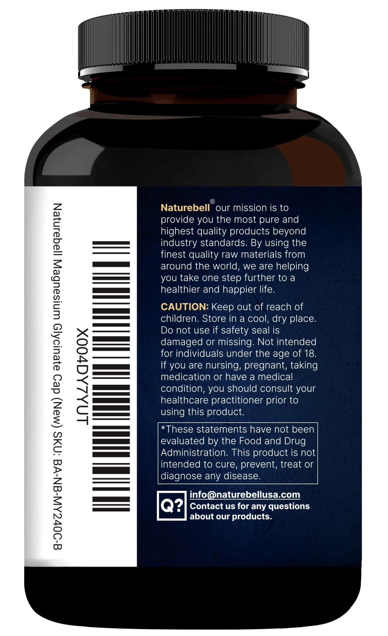 Naturebell Pure Magnesium Glycinate 500mg, 240 Veggie Capsules | 100% Chelated & Purified – 3rd Party Tested, Vegan Friendly, Non-GMO, Fiiler Free - dailyvitalstore