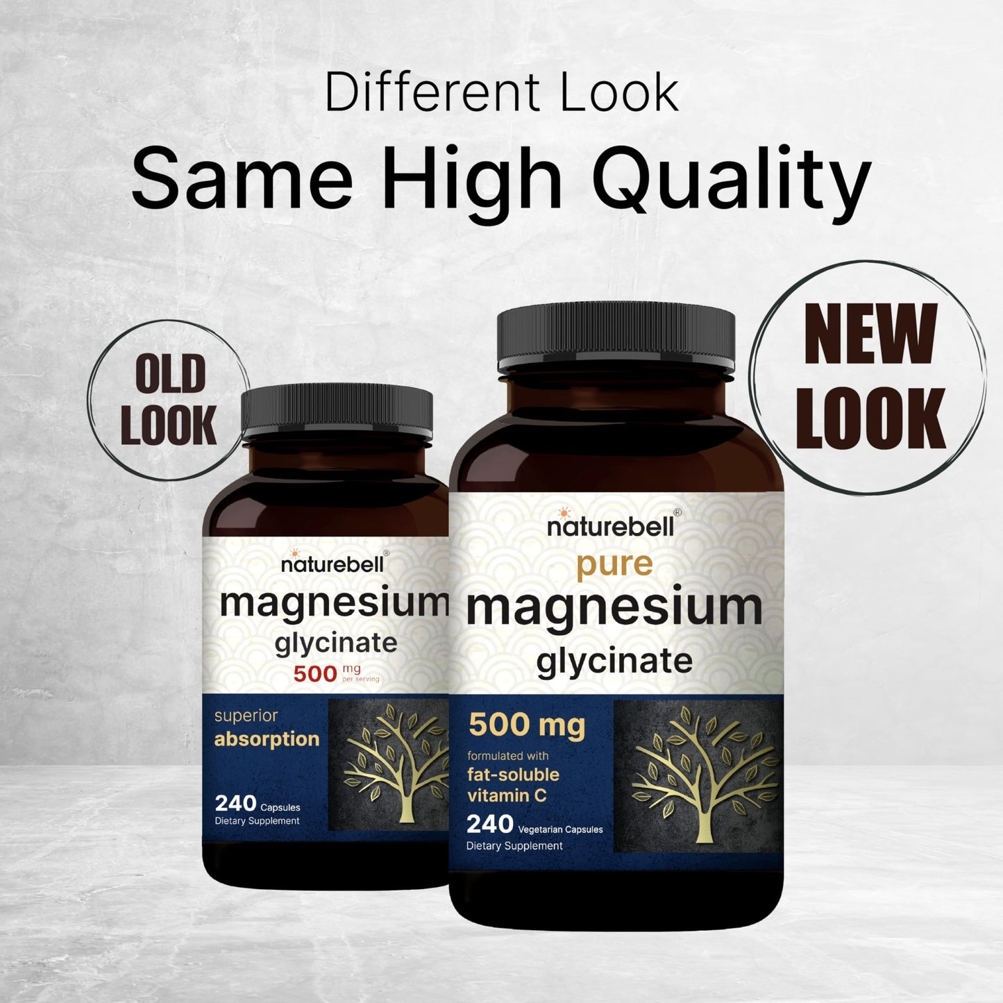 Naturebell Pure Magnesium Glycinate 500mg, 240 Veggie Capsules | 100% Chelated & Purified – 3rd Party Tested, Vegan Friendly, Non-GMO, Fiiler Free - dailyvitalstore